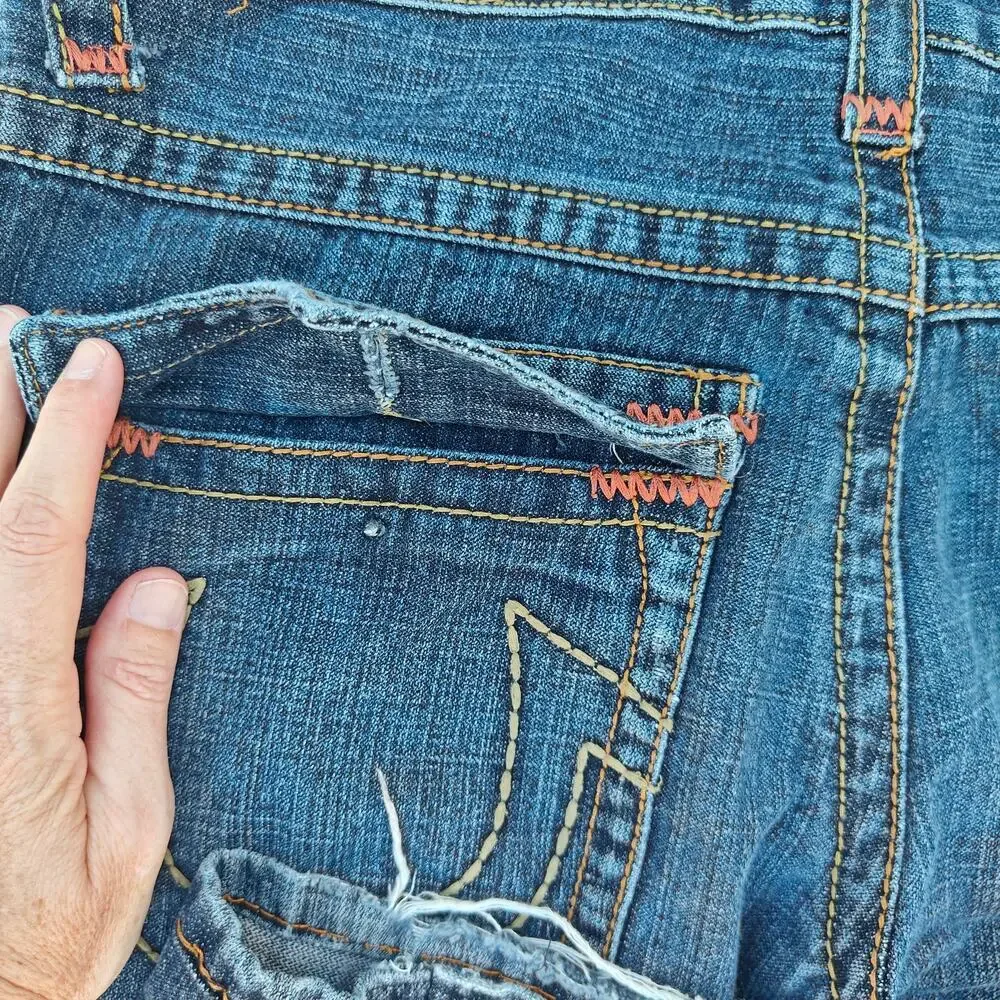 True Religion Joey Big T Jeans 34x33 Men’s Distressed Straight Leg Denim